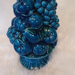 Inarco Japan Mood Indigo Blue Ceramic Fruit Sculpture Topiary